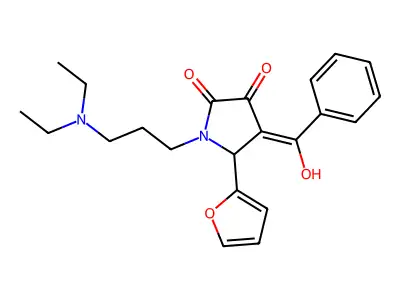 1-(3-diethylaminopropyl)-5-(2-furyl)-4-(hydroxy-phenyl-methylidene)pyrrolidine-2,3-dione structure