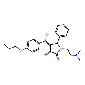 1-(2-dimethylaminoethyl)-4-[hydroxy-(4-propoxyphenyl)methylidene]-5-pyridin-4-ylpyrrolidine-2,3-dione structure