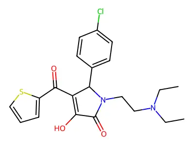 1-[2-(Diethylamino)ethyl]-5-(4-chlorophenyl)-3-hydroxy-4-(2-thienylcarbonyl)-3-pyrrolin-2-one structure