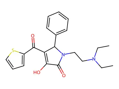 1-[2-(Diethylamino)ethyl]-3-hydroxy-5-phenyl-4-(2-thienylcarbonyl)-3-pyrrolin-2-one structure