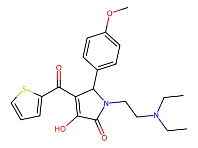1-[2-(Diethylamino)ethyl]-3-hydroxy-5-(4-methoxyphenyl)-4-(2-thienylcarbonyl)-3-pyrrolin-2-one structure