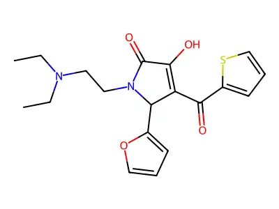 1-[2-(diethylamino)ethyl]-5-(2-furyl)-3-hydroxy-4-(2-thienylcarbonyl)-3-pyrrol in-2-one structure