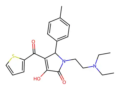 1-[2-(Diethylamino)ethyl]-3-hydroxy-5-(4-methylphenyl)-4-(2-thienylcarbonyl)-3-pyrrolin-2-one structure