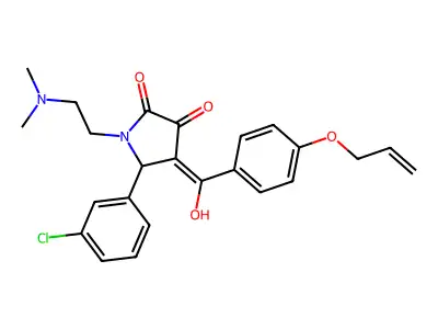5-(3-chlorophenyl)-1-(2-dimethylaminoethyl)-4-[hydroxy-(4-prop-2-enoxyphenyl)methylidene]pyrrolidine-2,3-dione structure