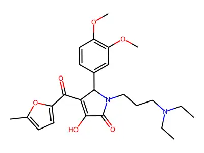 1-[3-(diethylamino)propyl]-5-(3,4-dimethoxyphenyl)-3-hydroxy-4-[(5-methyl(2-fu ryl))carbonyl]-3-pyrrolin-2-one structure