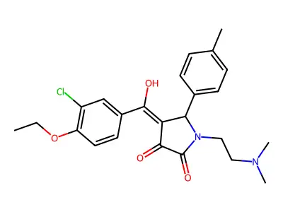 4-(3-chloro-4-ethoxybenzoyl)-1-[2-(dimethylamino)ethyl]-3-hydroxy-5-(4-methylphenyl)-2,5-dihydro-1H-pyrrol-2-one structure