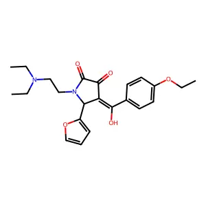 1-(2-diethylaminoethyl)-4-[(4-ethoxyphenyl)-hydroxymethylidene]-5-(furan-2-yl)pyrrolidine-2,3-dione structure