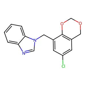 1-[(6-chloro-4H-1,3-benzodioxin-8-yl)methyl]benzimidazole structure