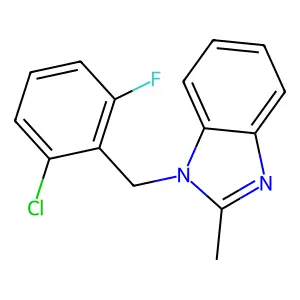 1-[(2-chloro-6-fluorophenyl)methyl]-2-methyl-1H-1,3-benzodiazole structure