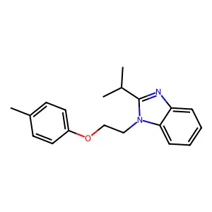 1-[2-(4-methylphenoxy)ethyl]-2-(propan-2-yl)-1H-1,3-benzodiazole structure