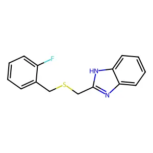2-[(2-fluorophenyl)methylsulfanylmethyl]-1H-benzimidazole structure