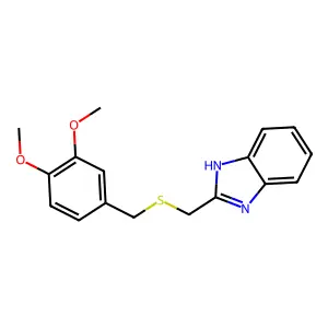 2-(((3,4-dimethoxybenzyl)thio)methyl)-1H-benzo[d]imidazole structure