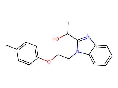 1-(1-(2-(p-tolyloxy)ethyl)-1H-benzo[d]imidazol-2-yl)ethanol structure
