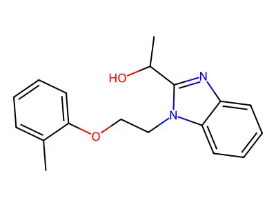 1-{1-[2-(2-methylphenoxy)ethyl]-1H-benzimidazol-2-yl}ethanol structure