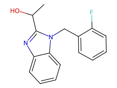 1-[1-[(2-Fluorophenyl)methyl]benzimidazol-2-yl]ethanol structure