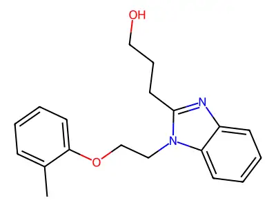 3-[1-[2-(2-Methylphenoxy)ethyl]benzimidazol-2-yl]propan-1-ol structure