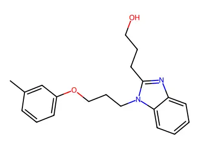 3-[1-[3-(3-Methylphenoxy)propyl]benzimidazol-2-yl]propan-1-ol structure