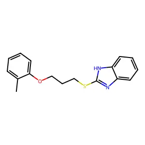 2-((3-(o-tolyloxy)propyl)thio)-1H-benzo[d]imidazole structure