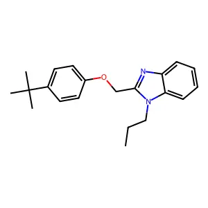 2-((4-(tert-butyl)phenoxy)methyl)-1-propyl-1H-benzo[d]imidazole structure
