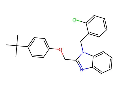 2-((4-(tert-butyl)phenoxy)methyl)-1-(2-chlorobenzyl)-1H-benzo[d]imidazole structure