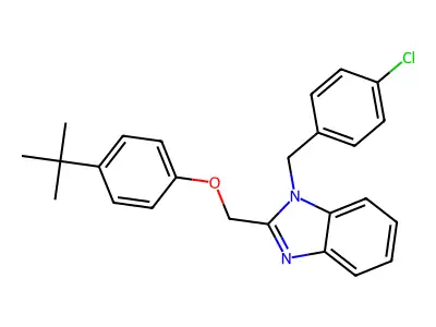 2-((4-(tert-butyl)phenoxy)methyl)-1-(4-chlorobenzyl)-1H-benzo[d]imidazole structure