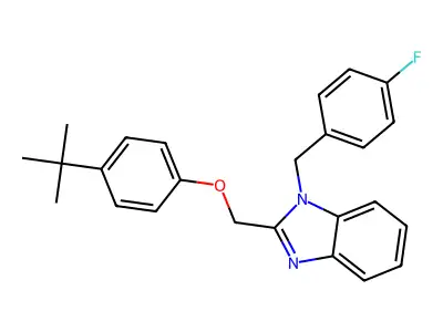 2-((4-(tert-butyl)phenoxy)methyl)-1-(4-fluorobenzyl)-1H-benzo[d]imidazole structure