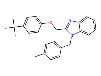 2-((4-(tert-butyl)phenoxy)methyl)-1-(4-methylbenzyl)-1H-benzo[d]imidazole structure
