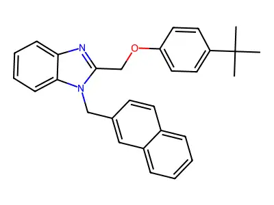 2-[(4-tert-butylphenoxy)methyl]-1-(naphthalen-2-ylmethyl)-1H-benzimidazole structure