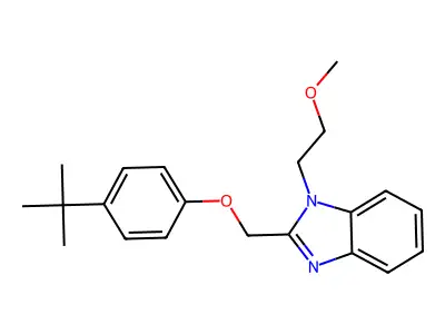 2-((4-(tert-butyl)phenoxy)methyl)-1-(2-methoxyethyl)-1H-benzo[d]imidazole structure