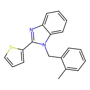 1-[(2-methylphenyl)methyl]-2-(thiophen-2-yl)-1H-1,3-benzodiazole structure