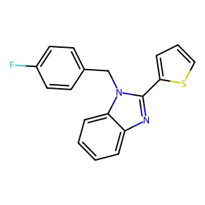 1-[(4-fluorophenyl)methyl]-2-(thiophen-2-yl)-1H-1,3-benzodiazole structure