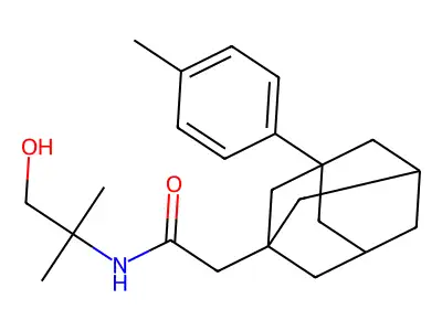 N-(1-hydroxy-2-methylpropan-2-yl)-2-[3-(4-methylphenyl)adamantan-1-yl]acetamide structure