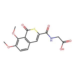 2-[(7,8-dimethoxy-1-oxo-1H-isothiochromen-3-yl)formamido]acetic acid structure