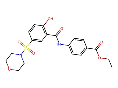 Ethyl 4-{[2-hydroxy-5-(4-morpholinylsulfonyl)benzoyl]amino}benzoate structure
