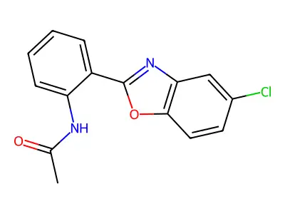 N-[2-(5-chloro-1,3-benzoxazol-2-yl)phenyl]acetamide structure