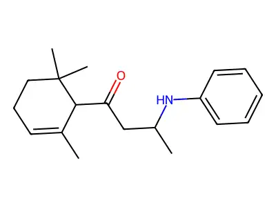 3-(Phenylamino)-1-(2,6,6-trimethylcyclohex-2-en-1-yl)butan-1-one structure