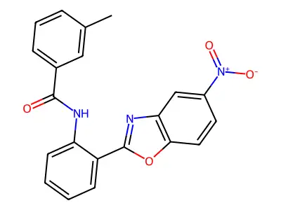 3-methyl-N-[2-(5-nitro-1,3-benzoxazol-2-yl)phenyl]benzamide structure