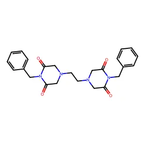 2,6-Piperazinedione, 4,4'-(1,2-ethanediyl)bis[1-(phenylmethyl)- structure