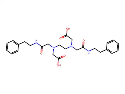 2-[2-[carboxymethyl-[2-oxo-2-(2-phenylethylamino)ethyl]amino]ethyl-[2-oxo-2-(2-phenylethylamino)ethyl]amino]acetic acid structure