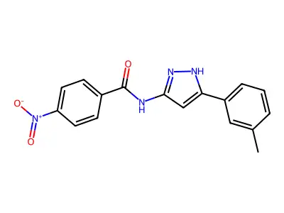 N-[5-(3-methylphenyl)-1H-pyrazol-3-yl]-4-nitrobenzamide structure