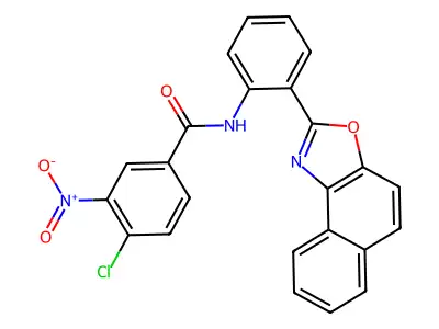 N-(2-benzo[e][1,3]benzoxazol-2-ylphenyl)-4-chloro-3-nitrobenzamide structure