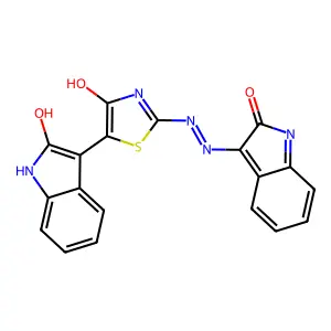 3-[(2E,5E)-4-OXO-2-{2-[(3E)-2-OXO-2,3-DIHYDRO-1H-INDOL-3-YLIDENE]HYDRAZIN-1-YLIDENE}-1,3-THIAZOLIDIN-5-YLIDENE]-2,3-DIHYDRO-1H-INDOL-2-ONE structure