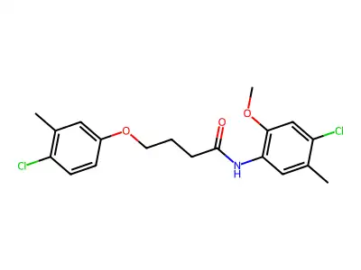 N-(4-chloro-2-methoxy-5-methylphenyl)-4-(4-chloro-3-methylphenoxy)butanamide structure