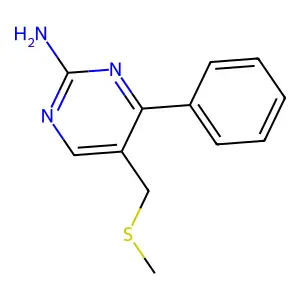 5-[(Methylsulfanyl)methyl]-4-phenylpyrimidin-2-amine structure