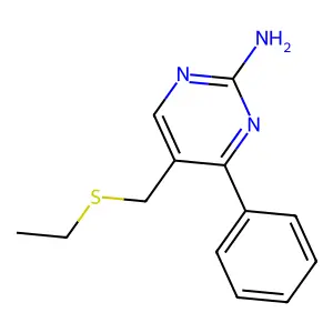 5-[(Ethylsulfanyl)methyl]-4-phenylpyrimidin-2-amine structure