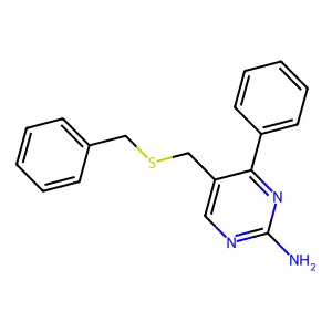 5-[(Benzylsulfanyl)methyl]-4-phenylpyrimidin-2-amine structure