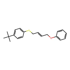 Benzene, 1-(1,1-dimethylethyl)-4-[(4-phenoxy-2-butenyl)thio]- structure