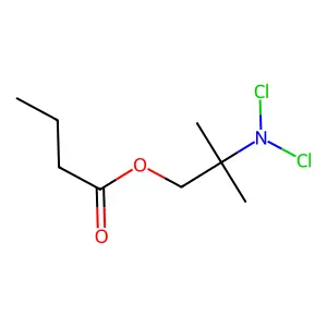 Butanoic acid, 2-dichloroamino)-2-methylpropyl ester structure
