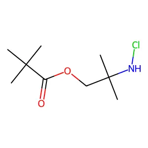 Propanoic acid, 2,2-dimethyl-, 2-(chloroamino)-2-methylpropyl ester structure