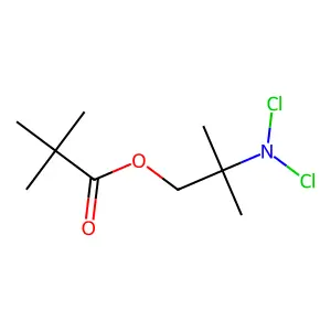 Propanoic acid, 2,2-dimethyl-, 2-(dichloroamino)-2-methylpropyl ester structure